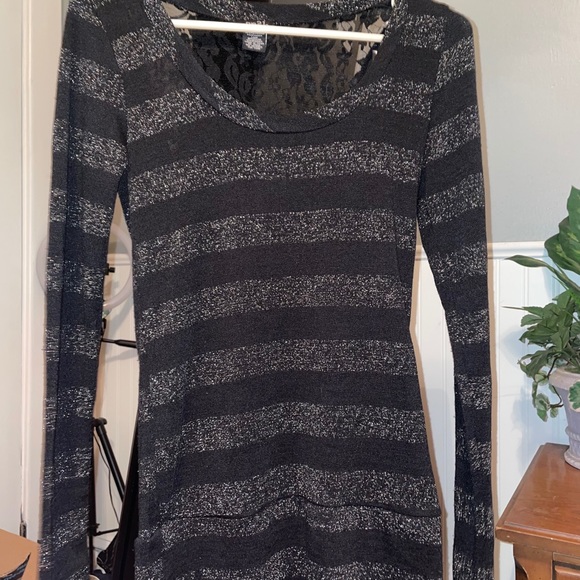 Rue21 Tops - {RUE 21} Striped Back Lace Dress Top